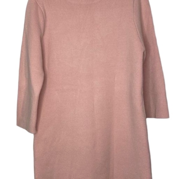 Pink Wool Blend Deer Appliqué 3/4 Sleeve Sweater Cozy Winter Tunic NWOT - Picture 10 of 16